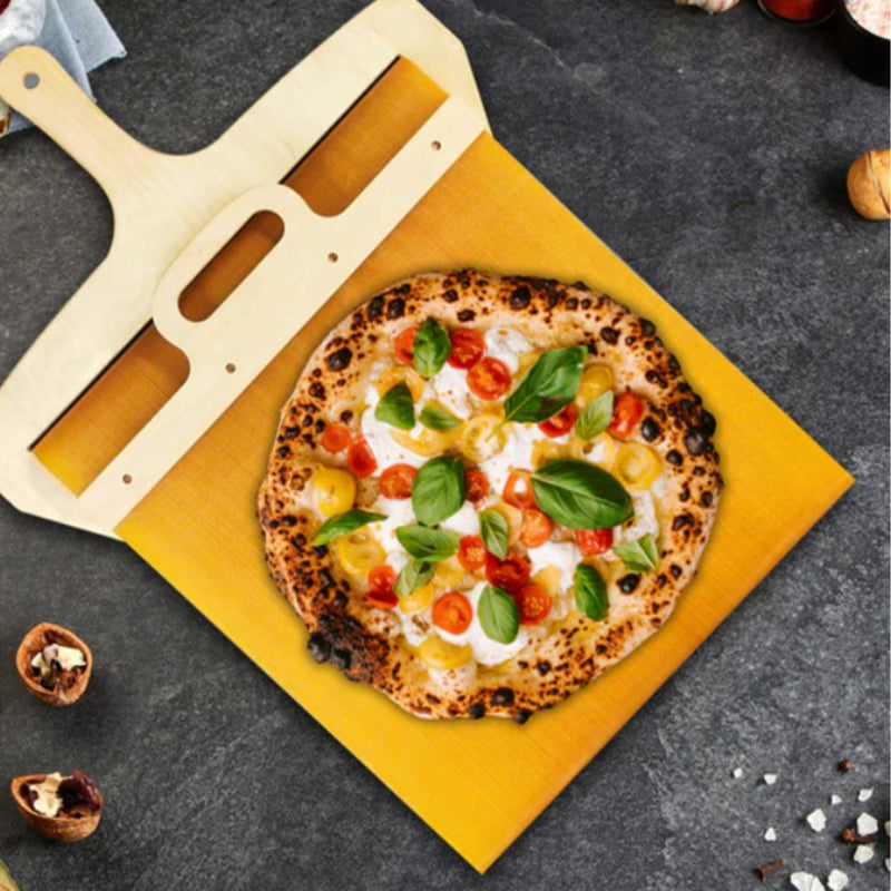 PeelMate – Schiebe Pizzaschaufel mit abnehmbarem Griff für sanftes Anheben und Servieren