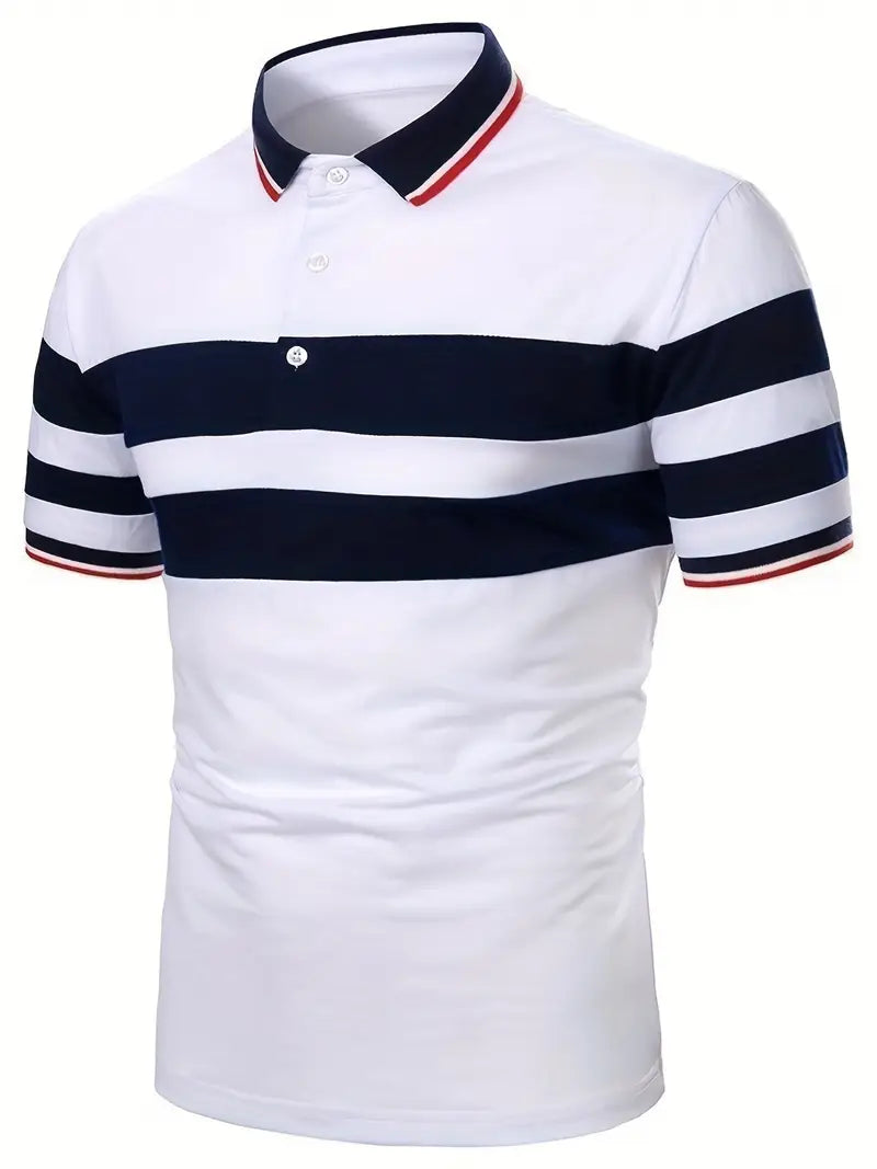 Ethan - Klassisches Polohemd mit kurzen Ärmeln und kräftigen Streifen