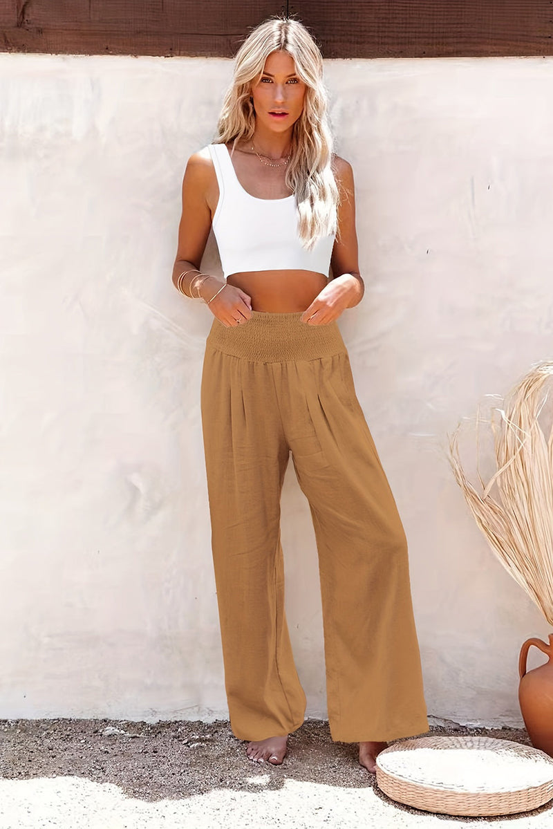 Zophia – Locker geschnittene Hose mit hoher Taille Taschen und weitem Bein