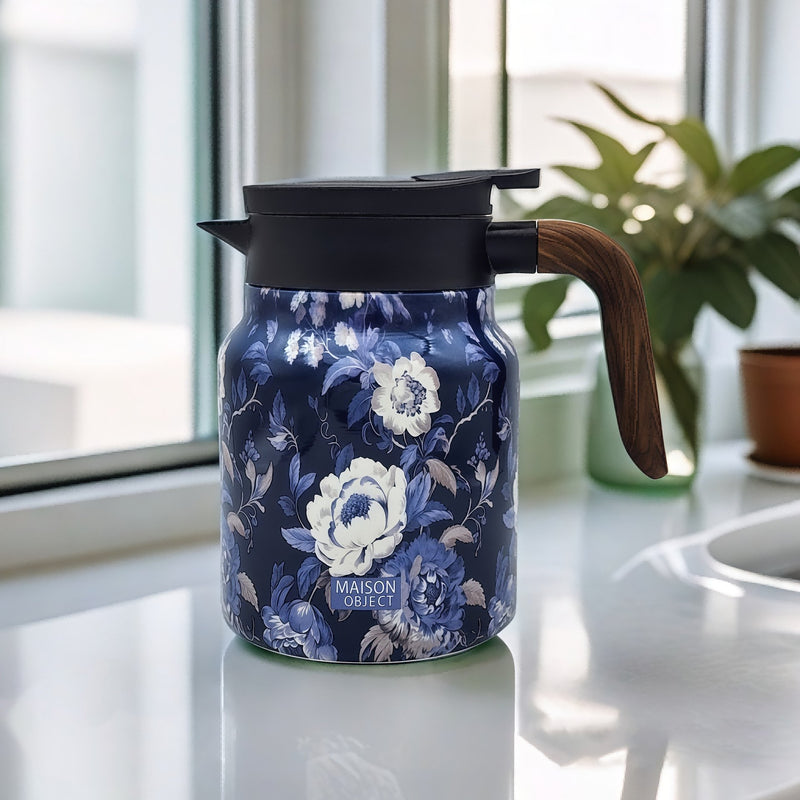 TeaGlide - Tee Thermoskanne mit floralem Vintage Muster und langanhaltender Wärmespeicherung