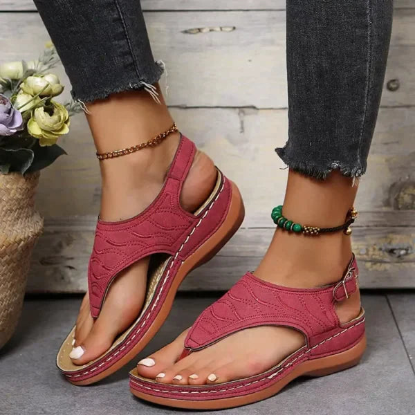 Talia - Rutschfest Schnalle  Runde Zehe  Flache Sandalen