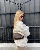 Virginia - Elegante Rundhals Jacke Mit Tasche