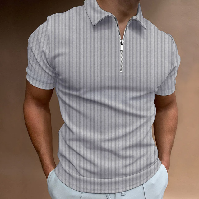 Claus - Lässiges schmal geschnittenes Poloshirt mit Reißverschlusskragen
