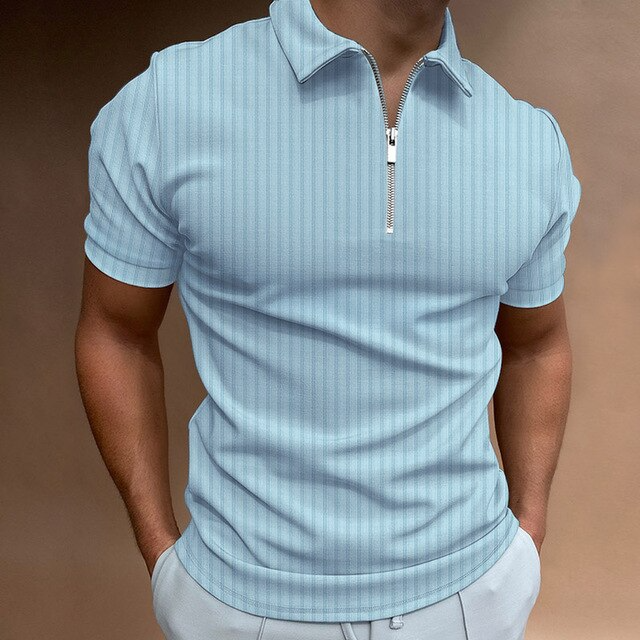 Claus - Lässiges schmal geschnittenes Poloshirt mit Reißverschlusskragen