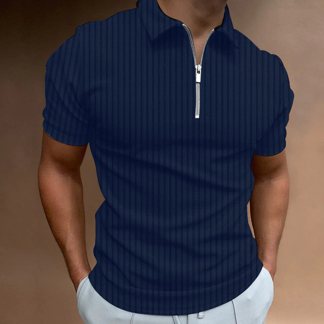 Claus - Lässiges schmal geschnittenes Poloshirt mit Reißverschlusskragen