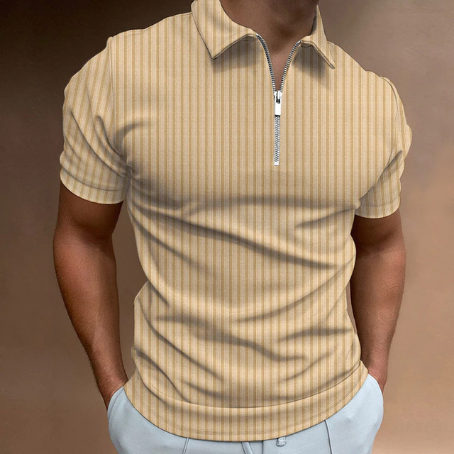 Claus - Lässiges schmal geschnittenes Poloshirt mit Reißverschlusskragen