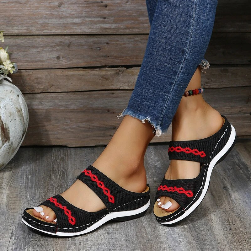 Mila - Orthopädisch Niedriger Absatz Unterstützung Bogen Sandalen