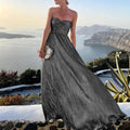 Patrice – Elegantes langes Maxikleid mit schulterfreiem und ärmellosem Design