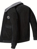 Theo - Langärmelige Vlies Auskleidung Reißverschluss Kordjacke