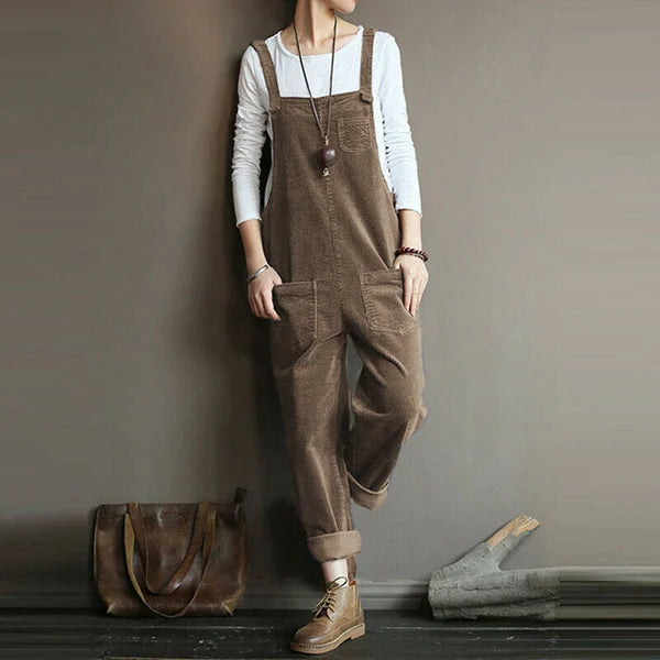 Zeliha – Lässiger ärmelloser Jumpsuit mit verstellbaren Trägern und weiten Hosenbeinen