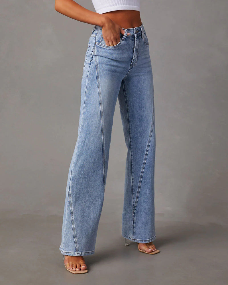 Luise - Modische knöchellange Jeans mit weitem Bein und Taschen