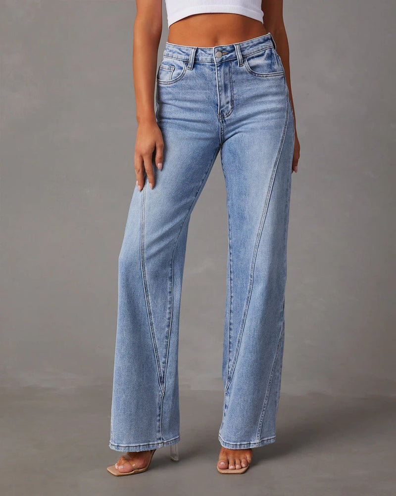 Luise - Modische knöchellange Jeans mit weitem Bein und Taschen