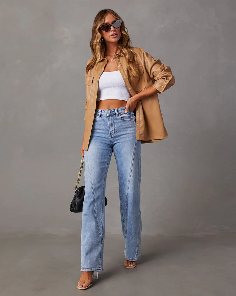 Luise - Modische knöchellange Jeans mit weitem Bein und Taschen