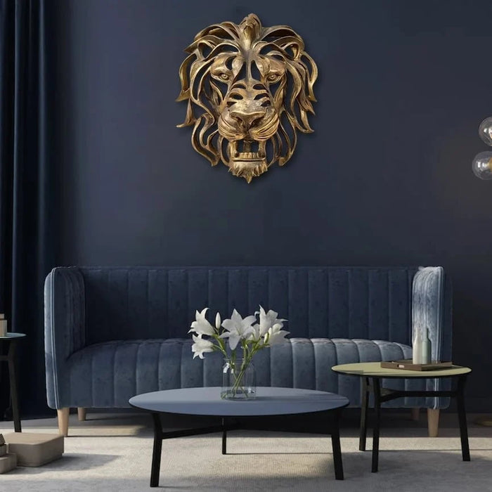 RegalRoar – Markante Löwenkopf Wandskulptur für luxuriöse Präsentation
