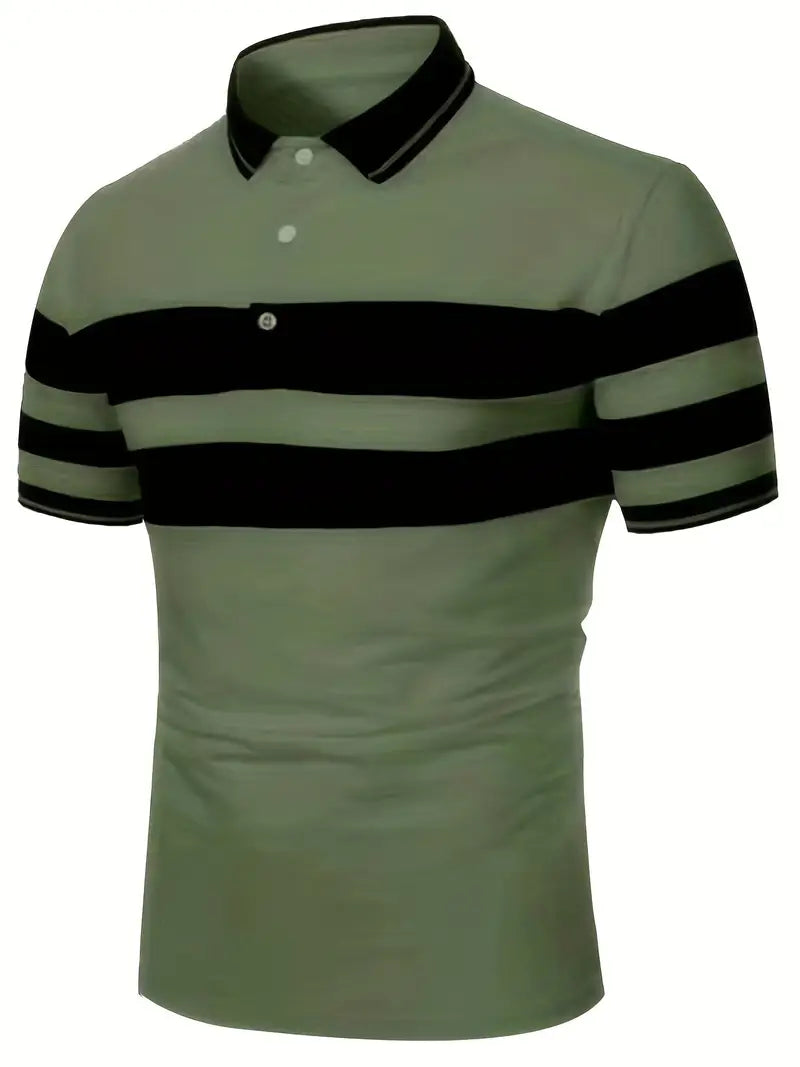 Ethan - Klassisches Polohemd mit kurzen Ärmeln und kräftigen Streifen