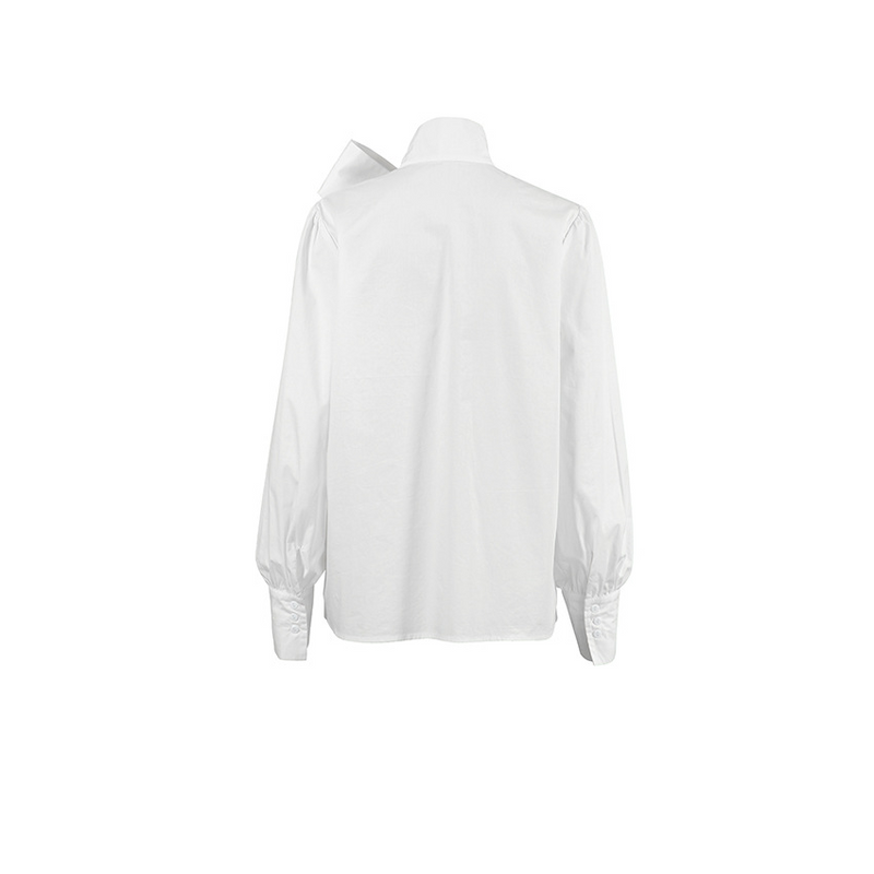 Anke – Langärmliges Loose Fit Hemd mit Knopf und Schleifendetail