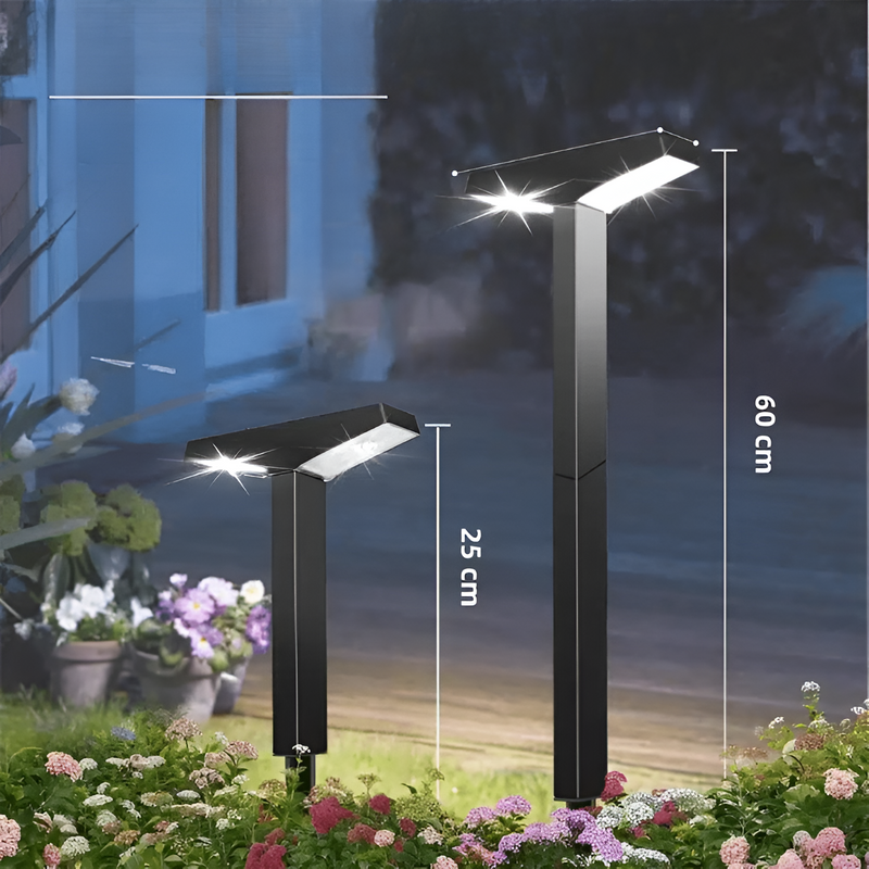 LumiTrek – Wasserdichte LED Solar Gartenleuchten mit T förmigem Entwerfen