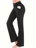Anke – Schmal geschnittene Hose mit hoher Taille und weitem Bein und Taschen