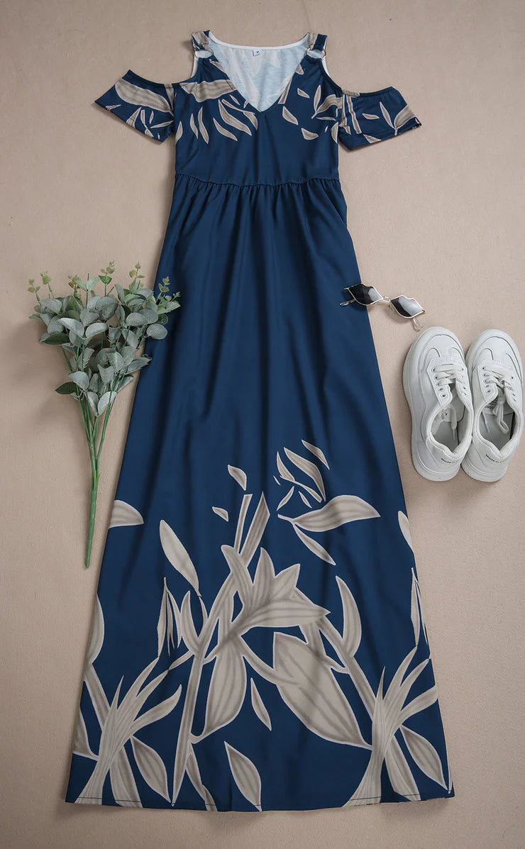 Neve – Klassisches Maxikleid Mit V Ausschnitt