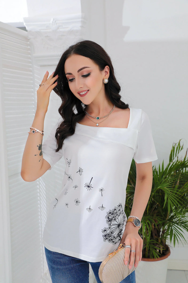 Daisy – Elegantes Bedrucktes Kurzarm Top