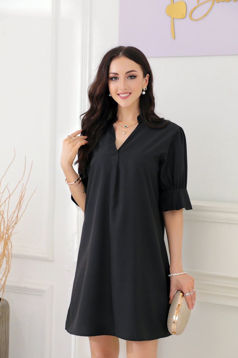 Ella - Elegantes Midikleid Mit V Ausschnitt