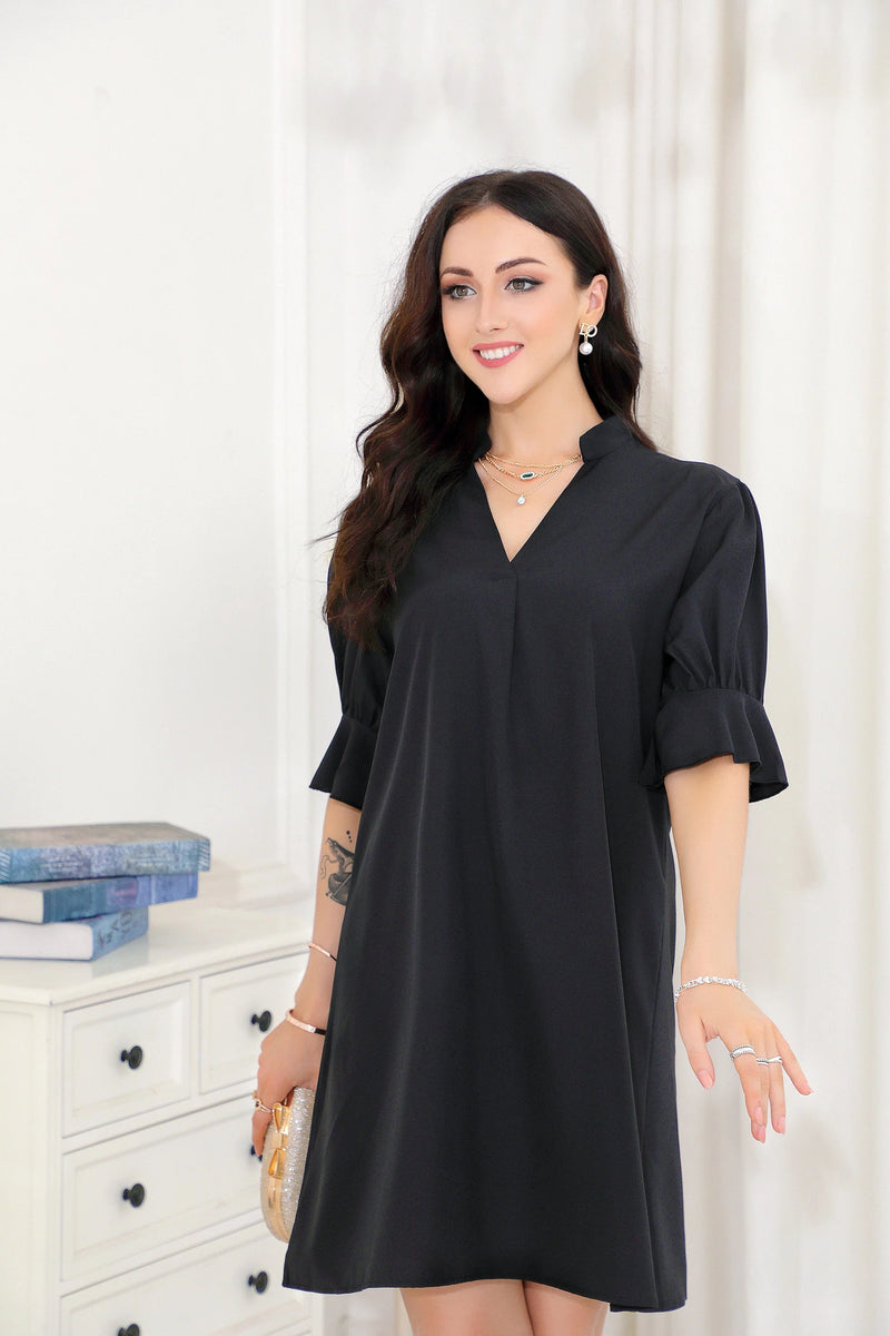 Ella - Elegantes Midikleid Mit V Ausschnitt