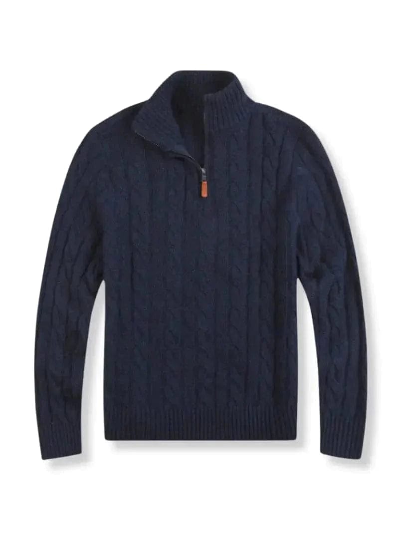 Ben - Warmer Langärmelig Reißverschluss Kragen Strickpullover