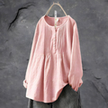 Romy – Locker sitzende Bluse mit langen Ärmeln und Knopfleiste vorne