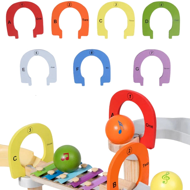 TuneTrack – Musikalisches Murmelbahn Spielzeug für Kinder und Koordinationsspielset