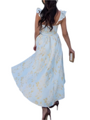 Alina – Modisches Ärmelloses Kleid mit Blumenprint und Schleife