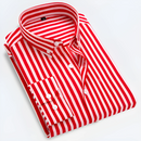 Adrian - Schlanke Passform Langarm Streifenhemd mit Knöpfen