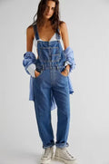 Mia – Eleganter Lockerer Denim Jumpsuit