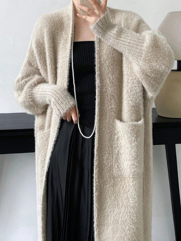 Dagmar – Langarm Strickjacke mit Taschen und lockerer Passform