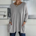 Melanie – Langarm Blusen mit lockerer Passform und Seitentaschen