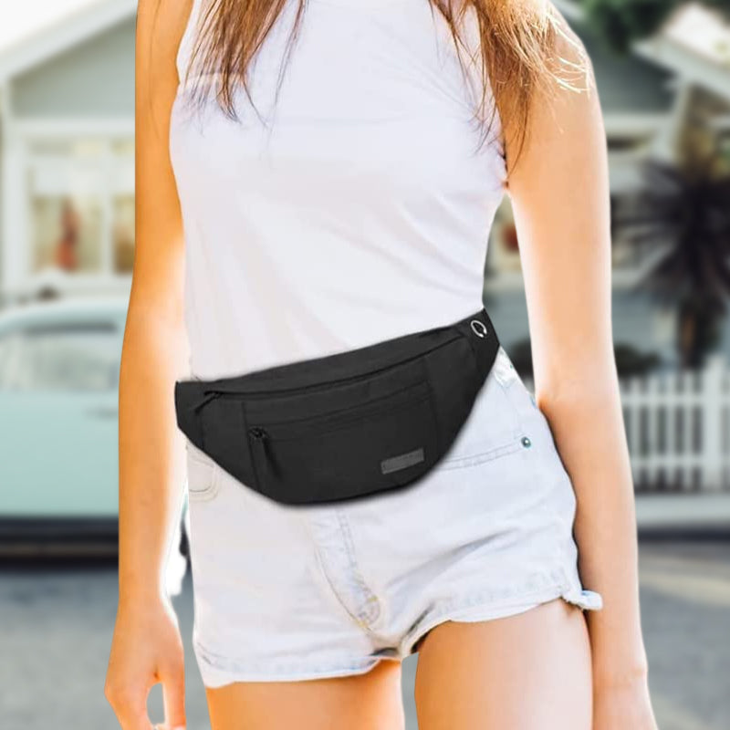 CarrySnap – Multifunktionale Gürteltasche mit Reißverschlusstaschen und verstellbaren Riemen