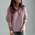 Gisela - Langärmelig Hoher Kragen Gestrickt Jumper