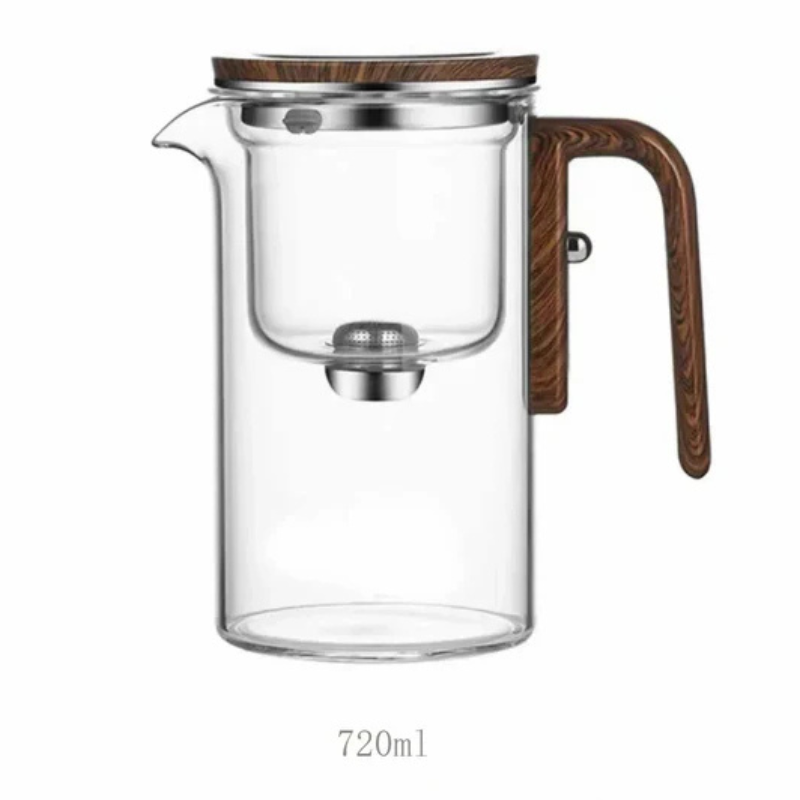 SipFlow – Hitzebeständige Glasteekanne mit Holzgriff