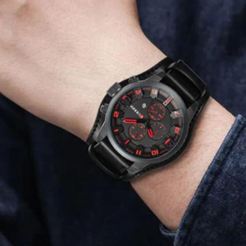 David – Klassische Uhr mit rundem Zifferblatt und luxuriösen Armbändern