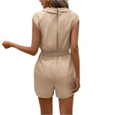 Angelika - Lässiger V Ausschnitt Jumpsuit mit elastischem Bund und Taschen