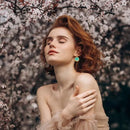 Ziska – Runde Ohrstecker in strukturierter Türkis-Optik