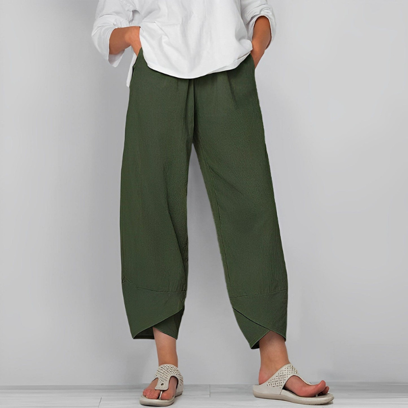Melina – Lockere Passform Hose mit elastischem Bund und weitem Bein