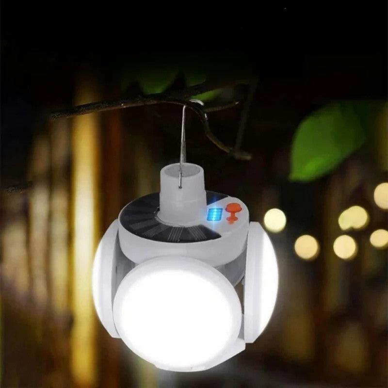 SolarGlow - Solarbetriebene Außenleuchte mit USB Aufladung und mehreren Modi