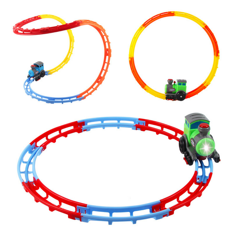 TrainTrek – Interaktives Spielzeug Lokomotiven Satz mit Licht Klang und flexiblen Gleisen