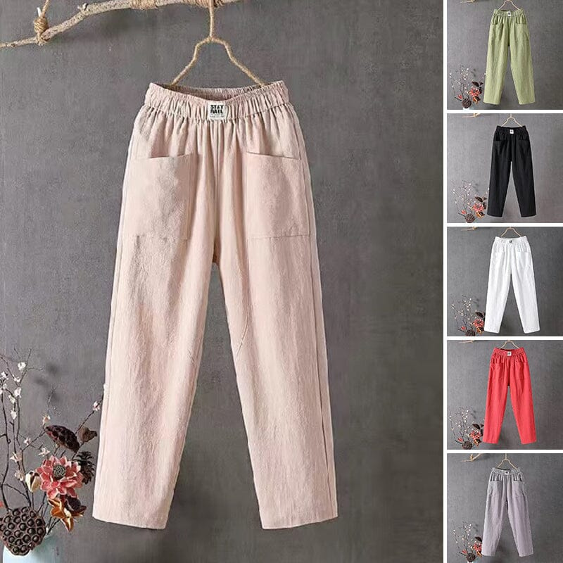 Esra - Lockere Passform Hosen mit elastischem Bund und Taschen
