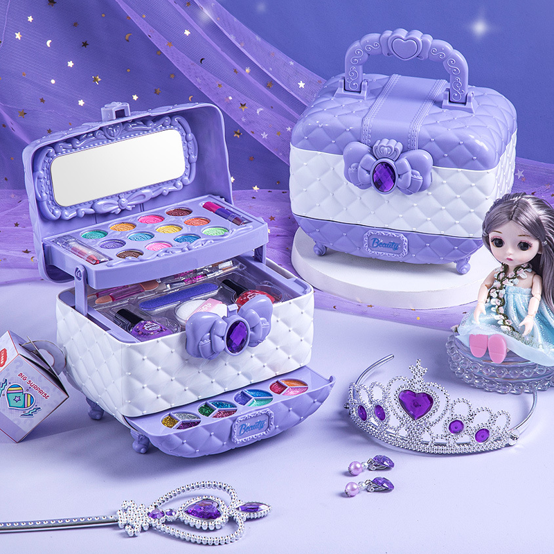 BeautyBloom - Prinzessinnen Schmink kreatives Kosmetikset mit Lippenstift Lidschatten und Pinseln