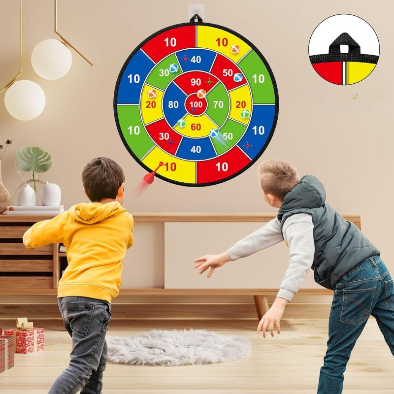 SkillDarts - Große doppelseitige Dartscheibe für Kinder mit klebenden Kugeln und Zielspiel