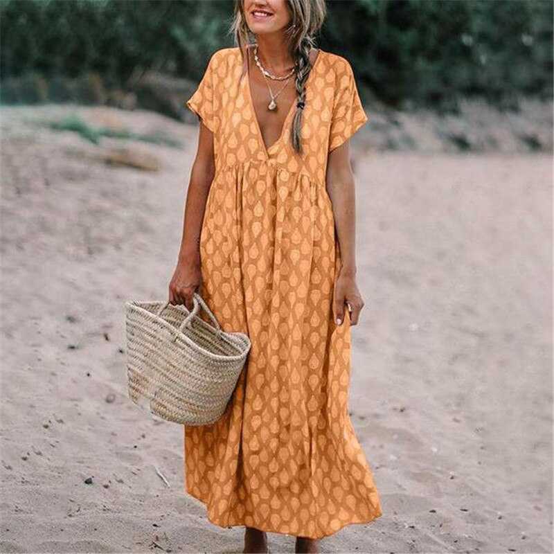 Isla – Stilvolles Bohemian Kleid Mit V Ausschnitt