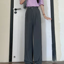 Alina – Elegante Hohe Taille Hose mit Doppelknopfle und weitem Bein