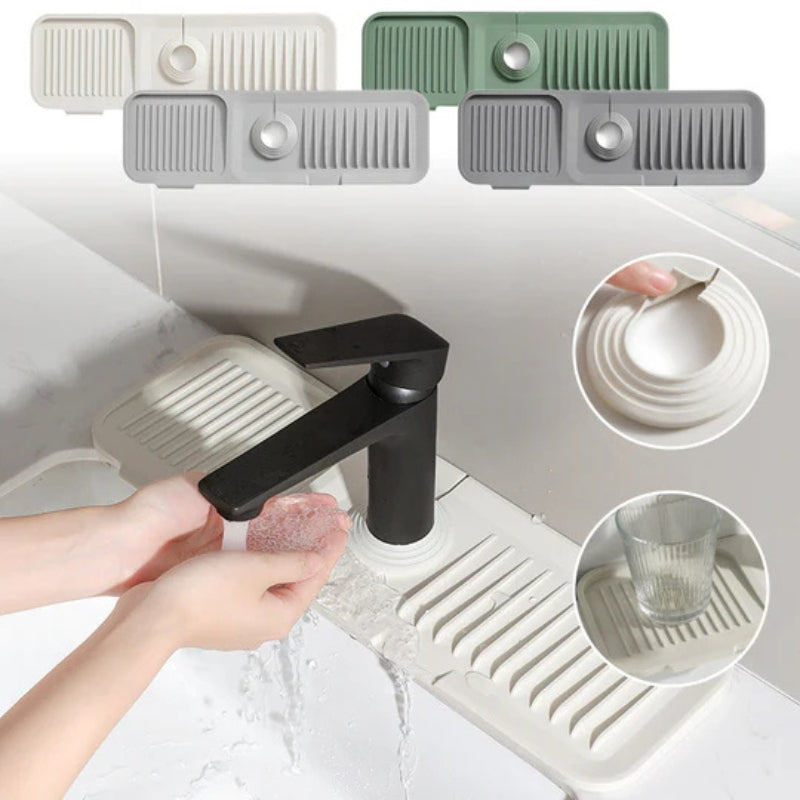 DryNest – Schnelltrocknende Wasserhahn Spritzschutzmatte für trockenere Spülbeckenbereiche