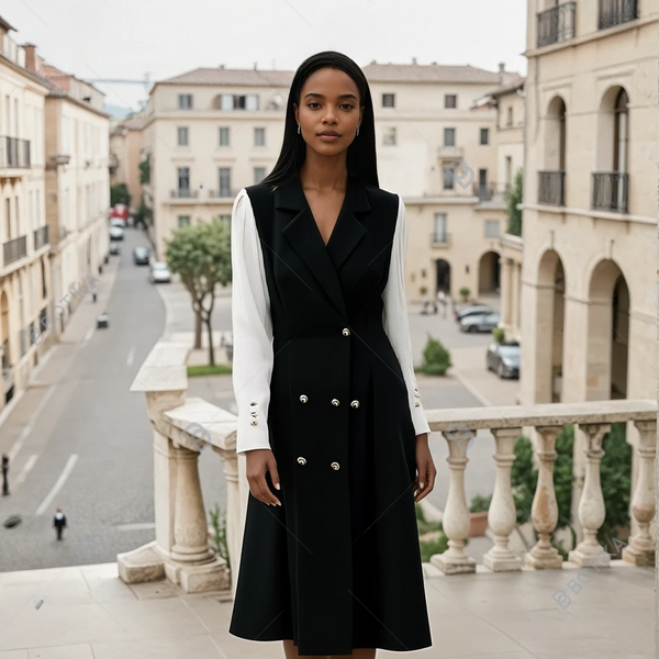 Elara - Vielseitiges Kleid Mit Modernem V Ausschnitt Und Gürtel